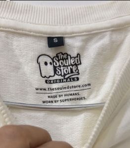 Souled store Cream T-Shirt with Korean Text