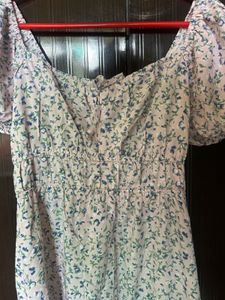 Floral Print Square Neck Dress