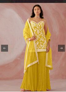 Yellow Embroidered Kurta Set with Dupatta
