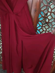 Mid-Split Red Gown
