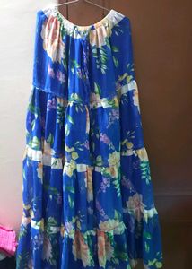 Bohemian Floral Print Tiered Skirt