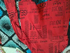 Red Graphic Print Button-Up Shirt