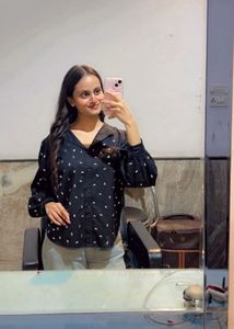 Stylish Black Shirt with rinestones work