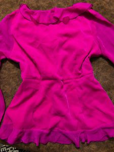 Chic Pink Blouse with Rose Detail