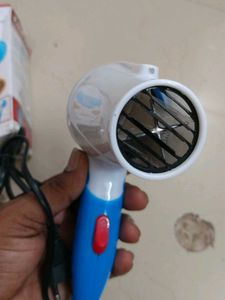 Compact Blue &amp; White Hair Dryer