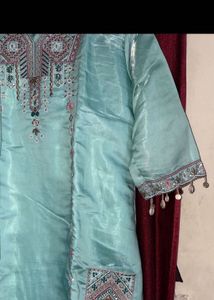 Stunning Teal Embroidered Kurta Set