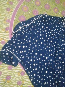 Cozy Star Print Pajama Top