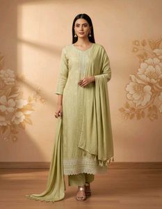 Elegant Lime Green Kurta Set with Dupatta