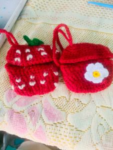 Airpods Crochet Strawberry & Flower Case Covers
