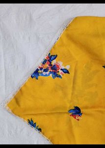 Yellow Floral Tie-Back Crop Top