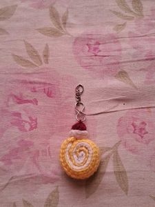 Crocheted Swiss Roll Keychain