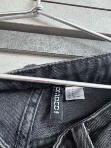 Divided H&amp;M Stylish Wide-Legged Charcoal Jeans