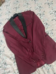 Men's Burgundy Suit Set