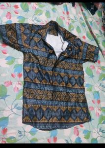 Men's Short Sleeve Geometric Print Shirt