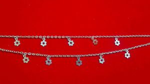 Delicate Flower Anklet pure silver