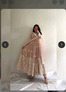 Elegant Peach Anarkali Suit with Dupatta