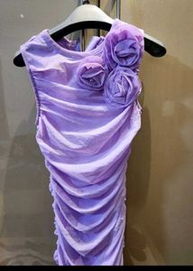 Cover Story Elegant Lavender Ruched Bodycon Dress