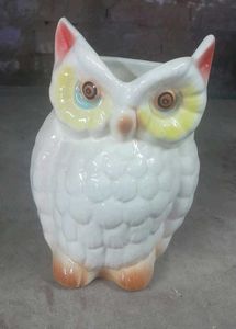 Vintage Ceramic Owl,Elephant pen holder