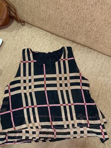 Sleeveless Stripes Crop Top