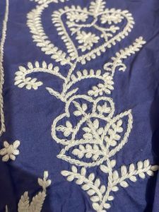 GAP Blue Embroidered Cotton Kurta