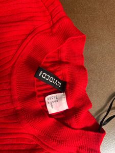 Ribbed Red Top