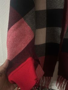 Cozy Plaid Poncho with Fringes