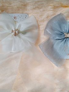 Elegant Pearl Bow Hair Clip set of 2