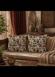 Embroidered Floral Cushion Cover- Set of 2