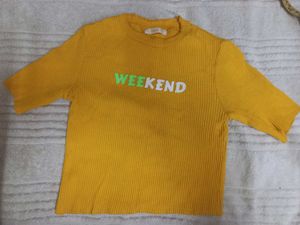 Combo of Black Cropped Knit Tank Top + yellow one