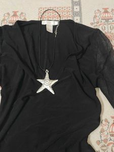 Gothic Black Bell Sleeve Bodysuit