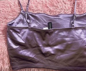 H&amp;M Satin Milkmaid Crop Top