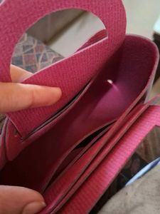 Chic Maroon Handbag with Scarf Accent