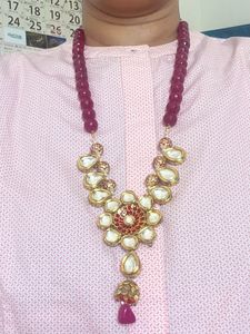Elegant Kundan &amp; Meenakari reversible Necklace Set