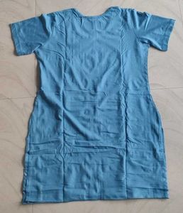 Blue Printed T-Shirt Dress