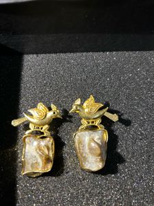 Unique Bird &amp; Pearl Drop Earrings