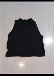Black Superman Crop Tank Top