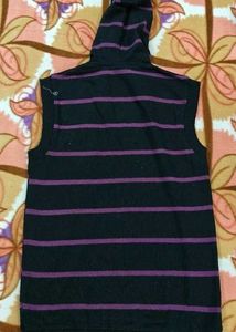 Striped Hooded Sweater Vest