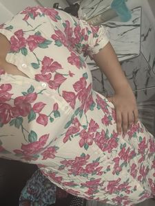 Floral Print Button-Up kurta