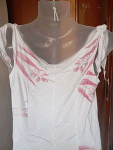 Chic White &amp; Pink Floral Mini Dress
