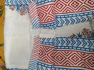 Beautiful White &amp; Red Kurta Set not duptta