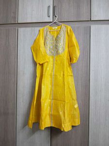 Vibrant Yellow Embroidered Kurta 3 PC set