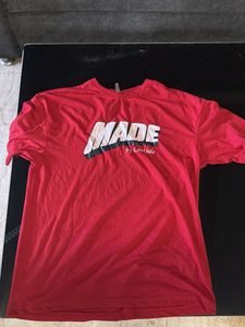 Vibrant Red 'MADE' Graphic T-Shirt Oversized