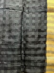Elegant Black Dupatta with Gold Border