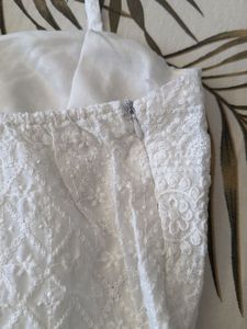 White Broderie Anglaise Peplum Top