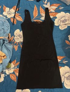 Elegant Black Lace Trim Bodycon Dress