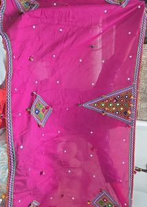 Vibrant Pink Embroidered Dupatta