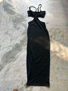 URBANIC Black Cutout Maxi Dress