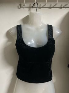 Velvet Cropped Tank Top