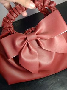 Chic Ruched Handle Bow Bag