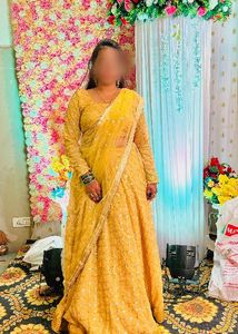 Elegant golden Lehenga Choli Set